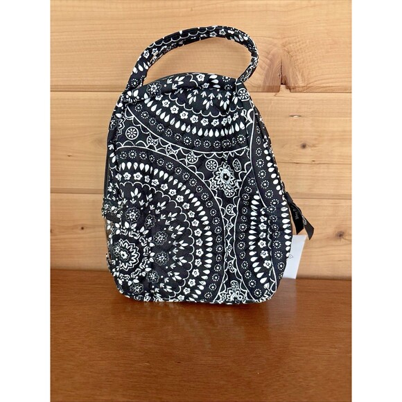 Vera Bradley Cotton Lunch Bunch Lunch Bag Box Black Bandana Medallion New w Tags - Picture 5 of 5